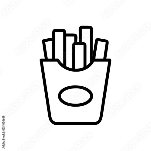 French Fries Vector Icon for Fast Food and Snack Representation