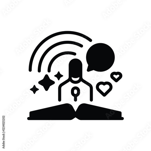 Black solid icon for storytelling