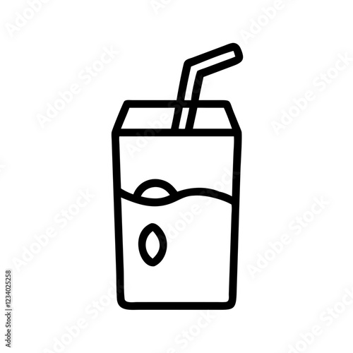 Juice Box Vector Icon for Beverage and Refreshment Representation