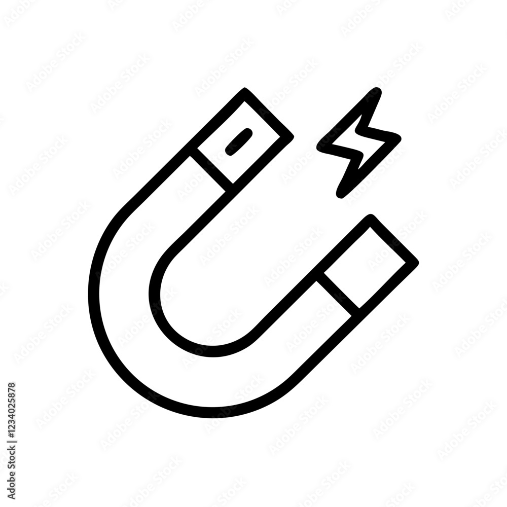 Magnet Vector Icon for Science and Attraction Representation Magnet Vector Icon for Science and Attraction Representation