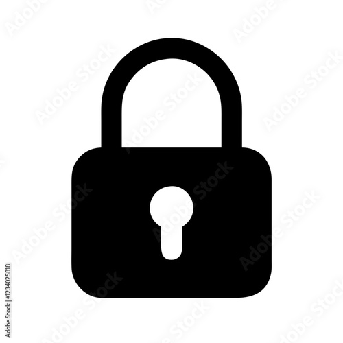 Locked Padlock Vector Icon for Security and Protection Representation