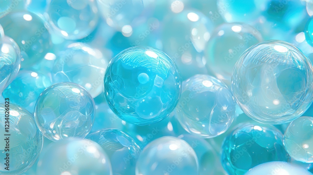 Aqua Orb Symphony: A Tranquil Study in Light and Texture Aqua Orb Symphony: A Tranquil Study in Light and Texture