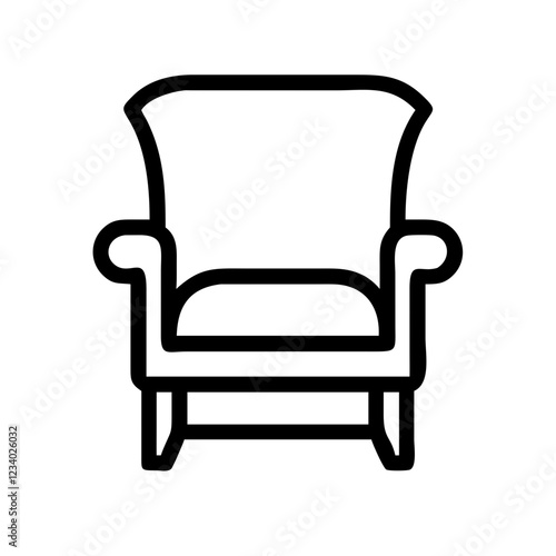 Old Armchair Vector Icon for Vintage Furniture and Home Comfort Representation