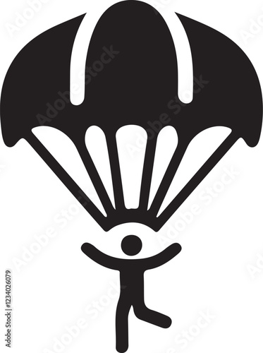 Parachuting or paragliding icon vector illustration silhouette