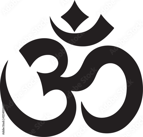 om symbol on black background