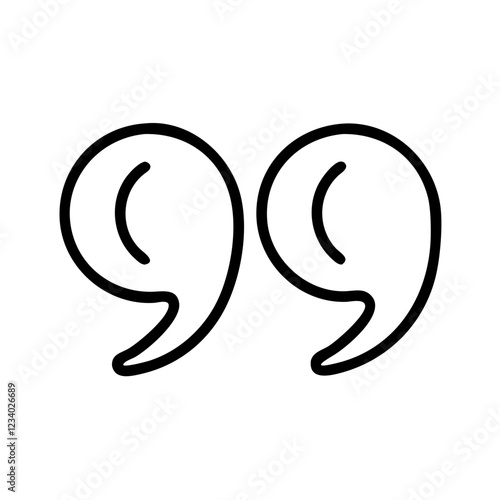 Quotation Marks Vector Icon for Speech and Expression