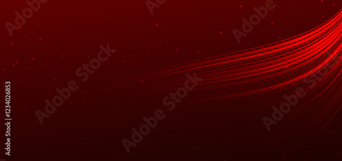 Luxury red background with glowing wave lines elegant. Template award concept.