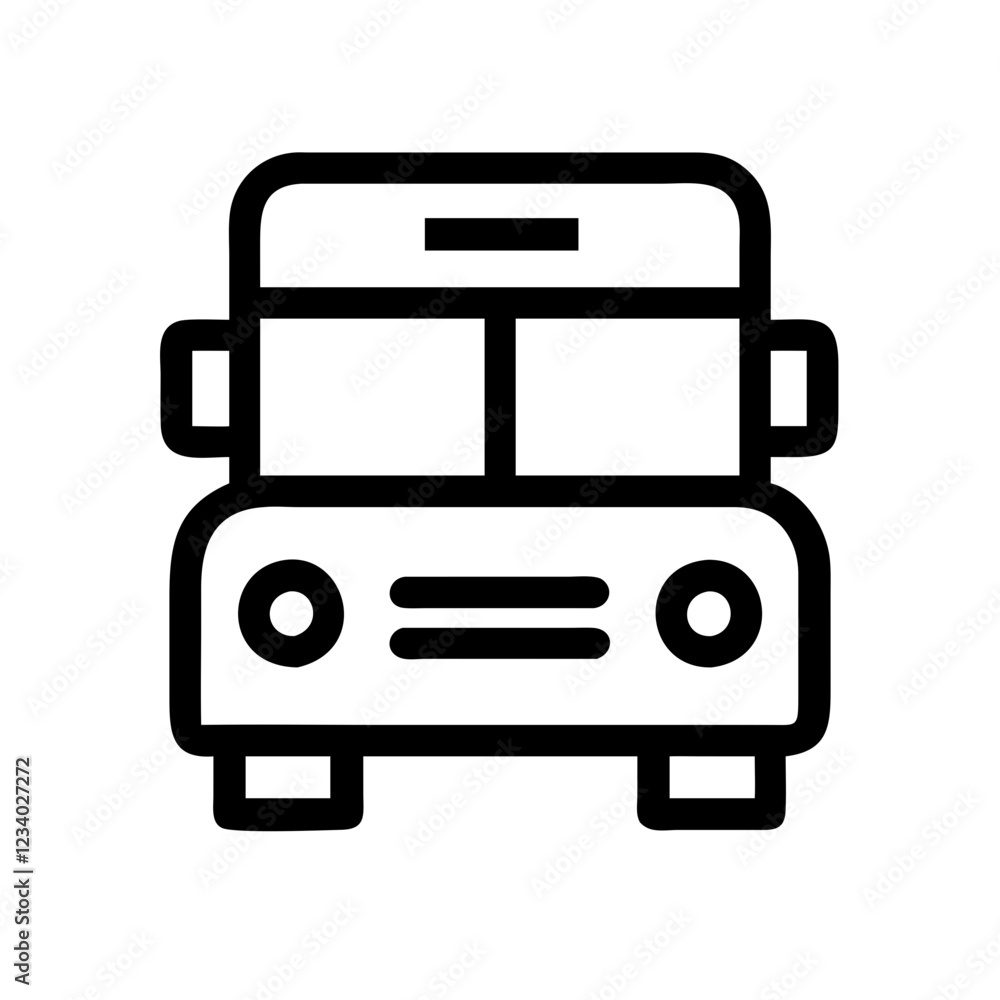 School Bus Vector Icon for Education and Transportation School Bus Vector Icon for Education and Transportation