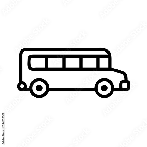 School Bus Vector Icon for Education and Transportation