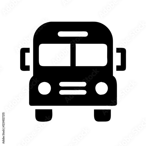 School Bus Vector Icon for Education and Transportation