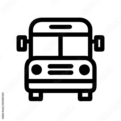 School Bus Vector Icon for Education and Transportation