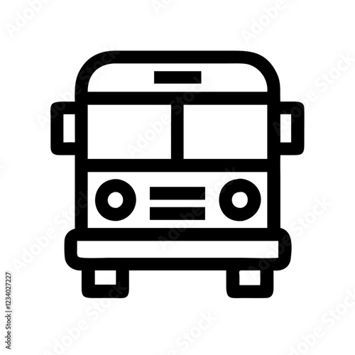 School Bus Vector Icon for Education and Transportation