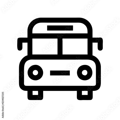 School Bus Vector Icon for Education and Transportation