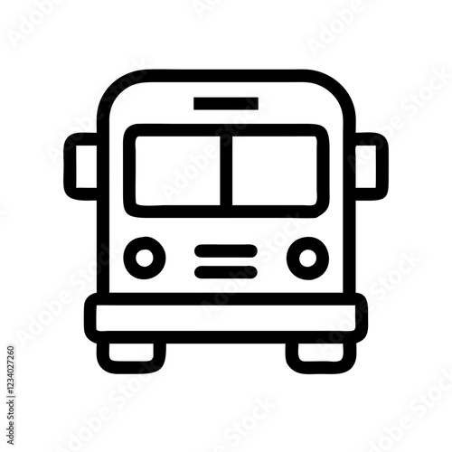 School Bus Vector Icon for Education and Transportation