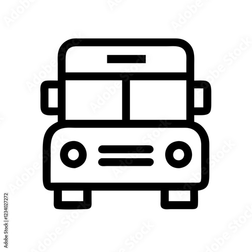 School Bus Vector Icon for Education and Transportation