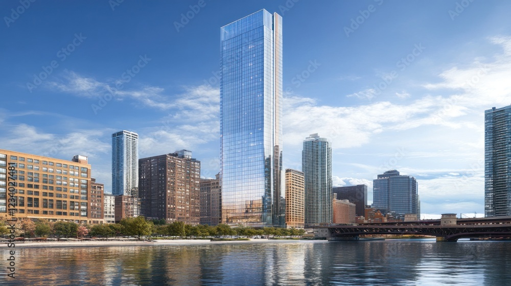 Stunning Chicago Skyline: Modern Architecture and Riverfront Beauty Stunning Chicago Skyline: Modern Architecture and Riverfront Beauty