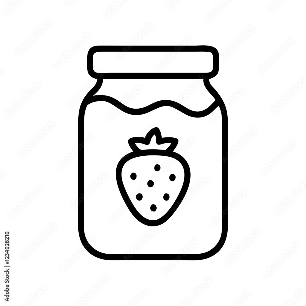 Strawberry Jam Vector Icon for Sweetness and Homemade Delights Strawberry Jam Vector Icon for Sweetness and Homemade Delights