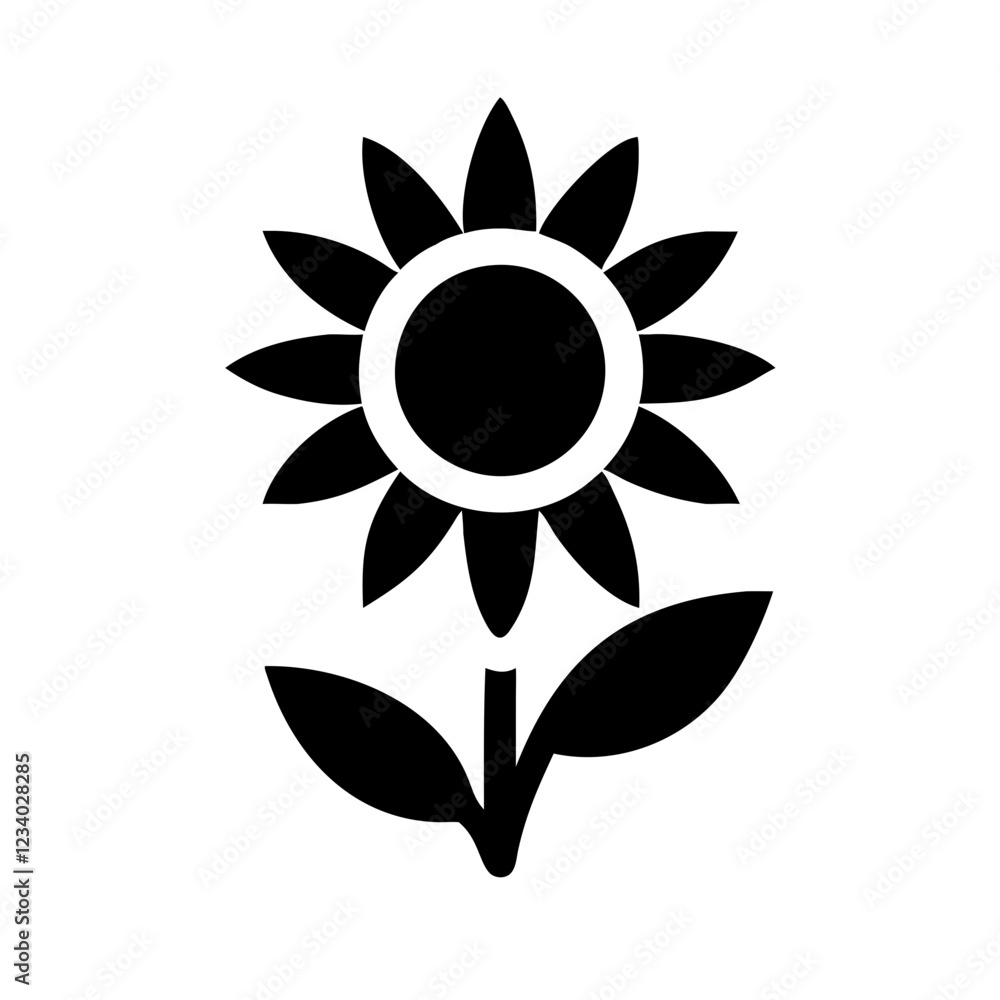 Sunflower Vector Icon for Brightness and Nature’s Beauty
