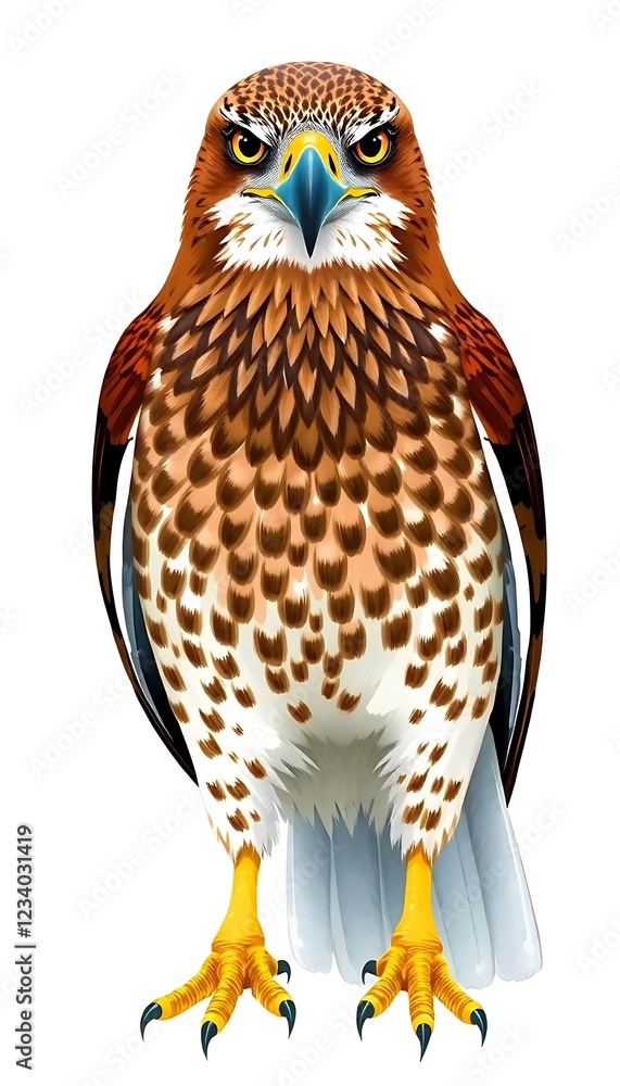 Naklejka premium Hawk Full Body Front View