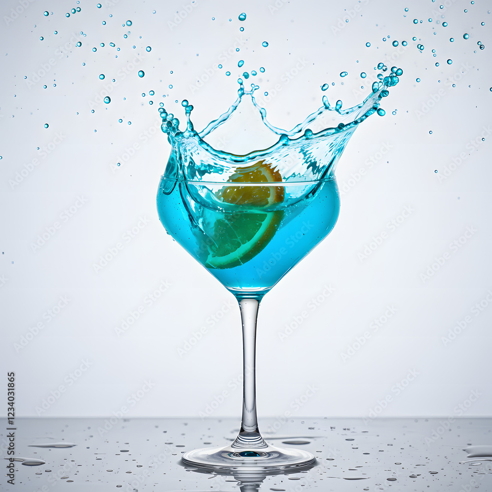 cocktail in a glass with splashes cocktail in a glass with splashes