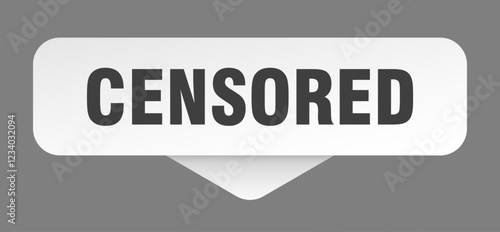 censored sticker. censored sign isolated on gray background
