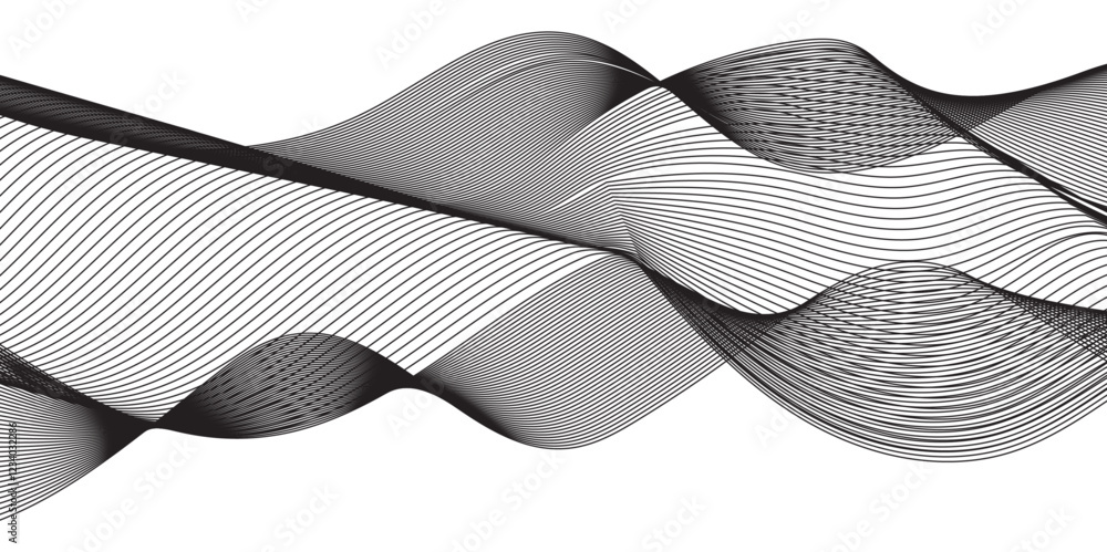 Abstract frequency wave black line vector business texture. Pattern line blend curve flow futuristic. Modern background futuristic energy sound waves technology concept white background. Abstract frequency wave black line vector business texture. Pattern line blend curve flow futuristic. Modern background futuristic energy sound waves technology concept white background.