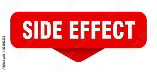 side effect sticker. side effect sign on transparent background