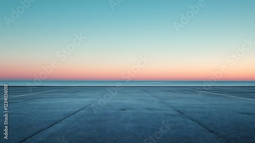 Wallpaper Mural Serene Coastal Sunset Soft Light Empty Asphalt. AI Generated Torontodigital.ca