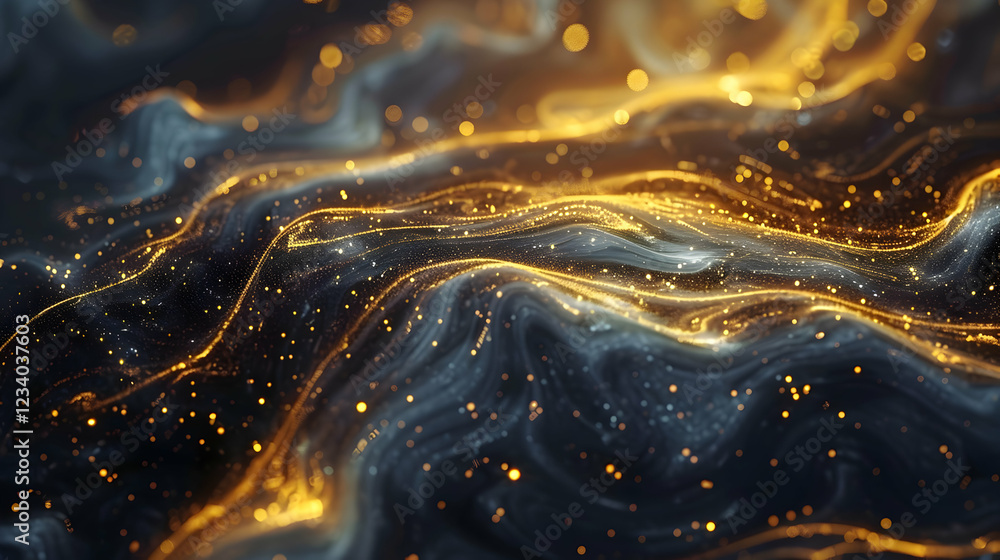 Abstract waves of glowing particles create a mesmerizing visual effect. Abstract waves of glowing particles create a mesmerizing visual effect.