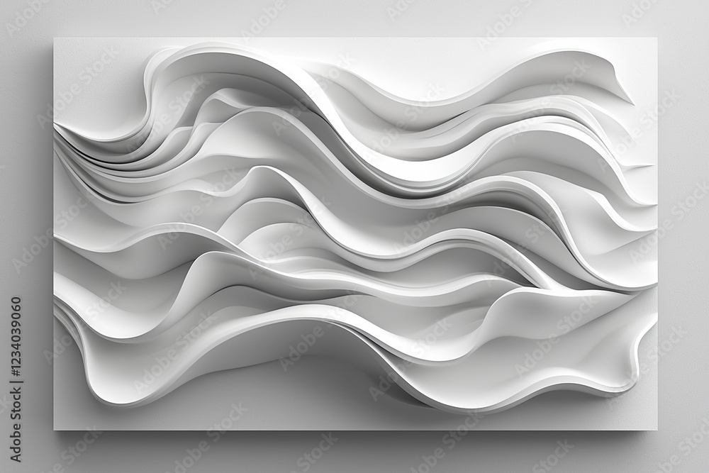 Obraz premium Abstract White Wave Sculpture.
