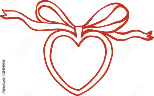 Vintage Heart Locket close Doodle Outline