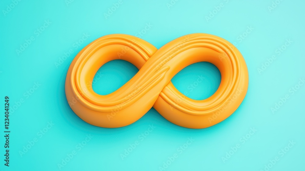 Orange Infinity Symbol on Blue Background Design Orange Infinity Symbol on Blue Background Design
