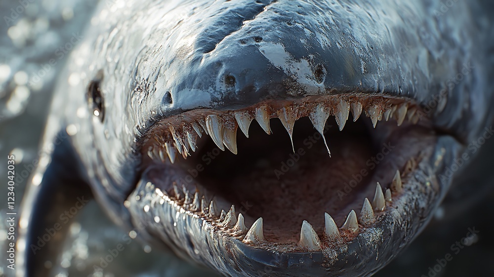 Powerful Jaws of a Great Predator Shark Ocean Wildlife Close Up Detailed Image of a Shark's Teeth Showing Sharpness and Strength Sea Fear Fish Dark Powerful Jaws of a Great Predator Shark Ocean Wildlife Close Up Detailed Image of a Shark's Teeth Showing Sharpness and Strength Sea Fear Fish Dark
