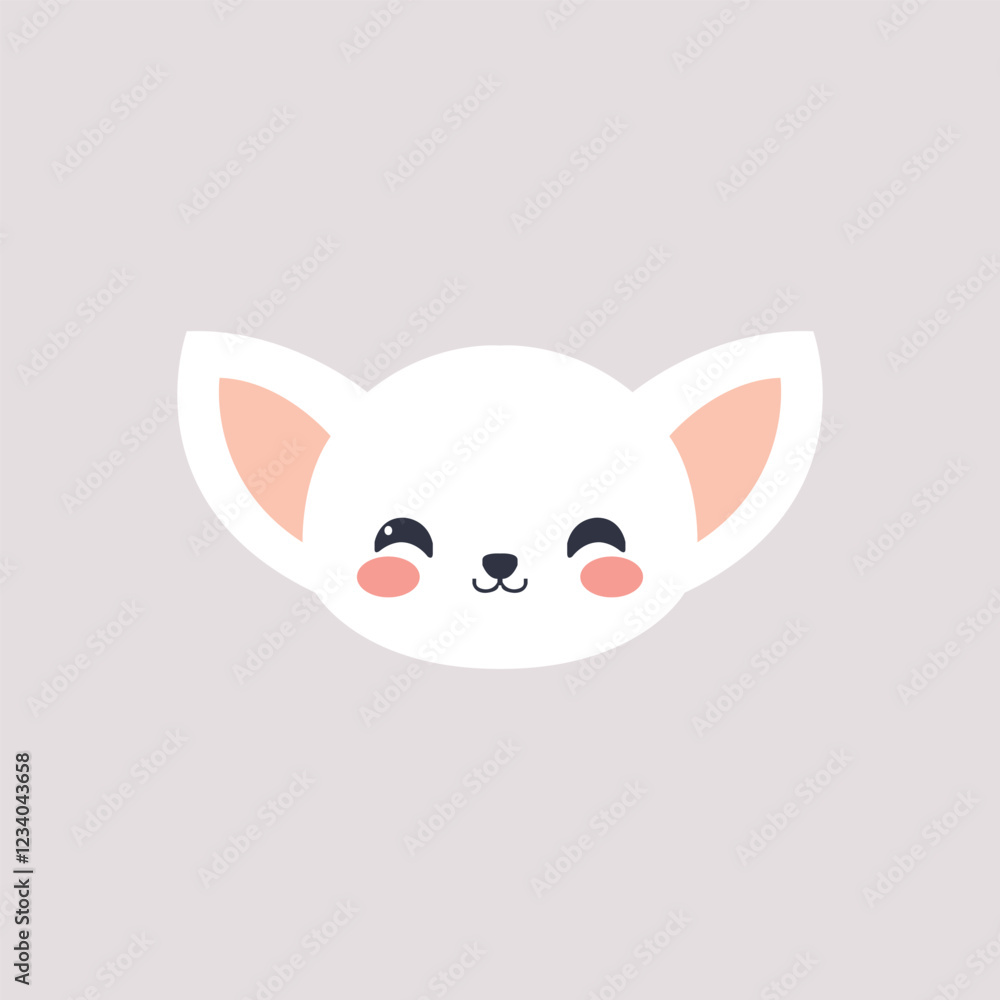 Kawaii Fennec Cute Minimalist Fox Illustration Kawaii Fennec Cute Minimalist Fox Illustration