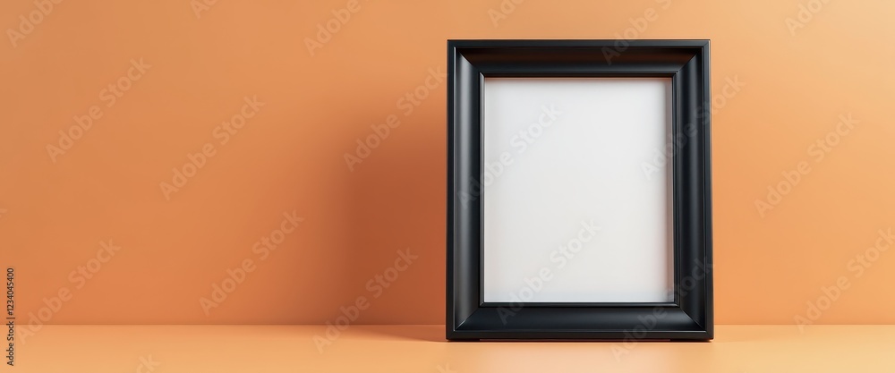 Modern Minimalist Frame Against Vibrant Oran Background Modern Minimalist Frame Against Vibrant Oran Background