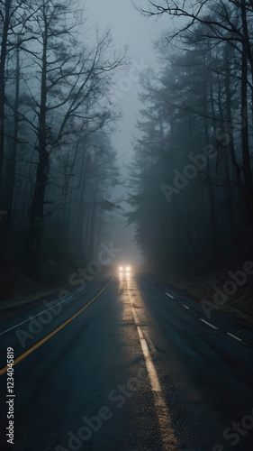 Wallpaper Mural Night Drive on an Empty Highway Torontodigital.ca