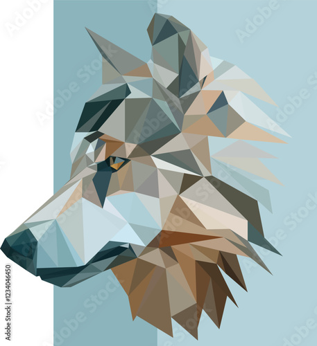 wolf's head polygonal vector for background design decoration