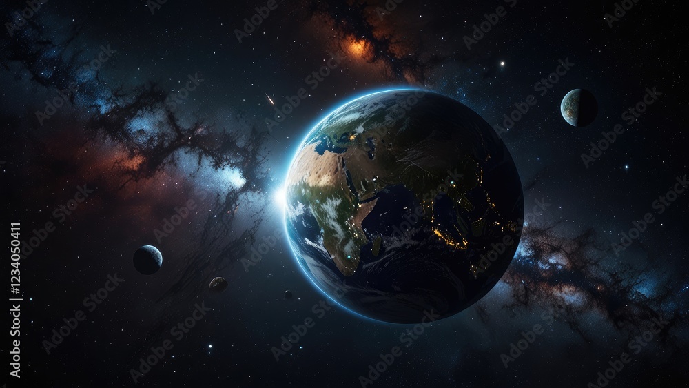 Obraz premium earth and moon