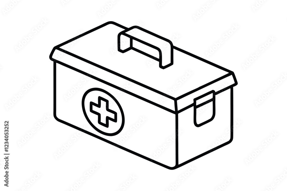 First Aid kit box line art vector illustration9.eps First Aid kit box line art vector illustration9.eps