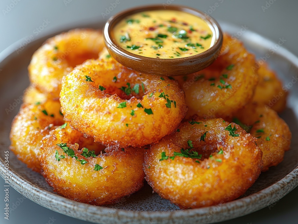 Crispy Fried Onion Rings with Creamy Dip Crispy Fried Onion Rings with Creamy Dip
