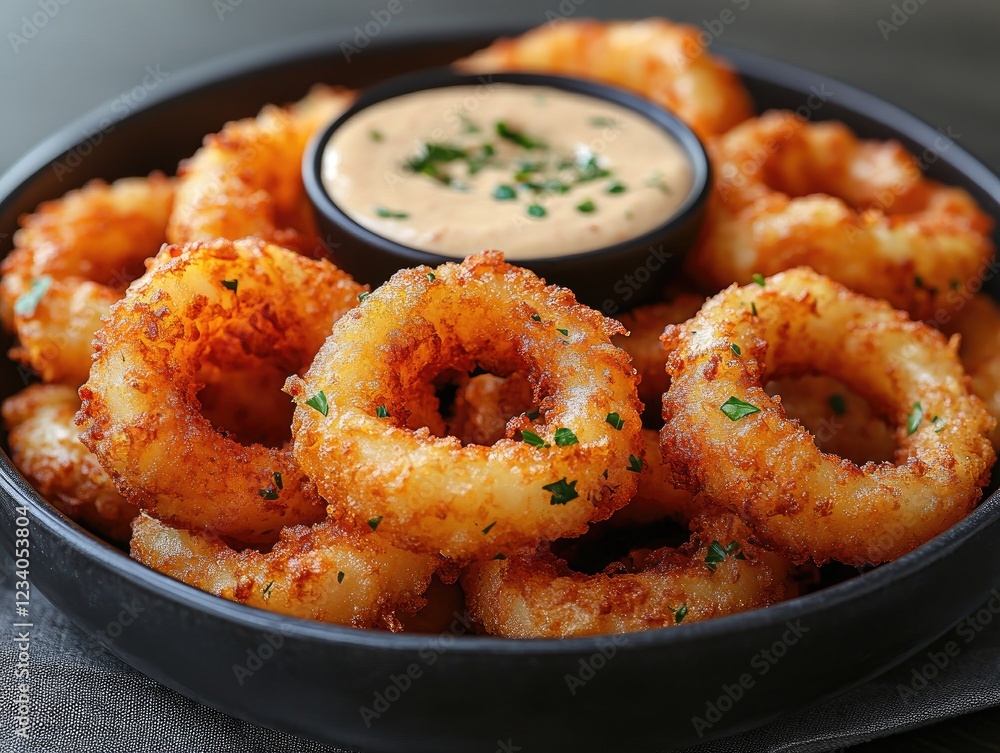 Crispy Onion Rings with Creamy Dip Crispy Onion Rings with Creamy Dip