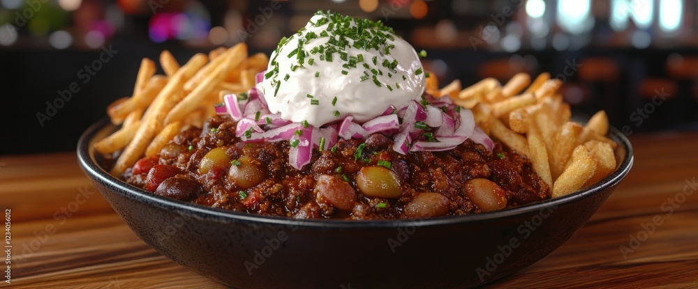 Fototapeta premium Chili Cheese Fries: A Delicious Meal