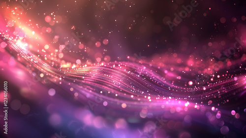 Abstract waves of light and color create a dreamy, ethereal atmosphere.