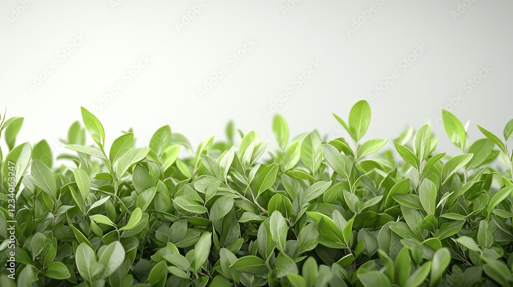 Obraz premium Vibrant green leaves lushly spread in a natural setting, offering a refreshing and serene visual appeal.