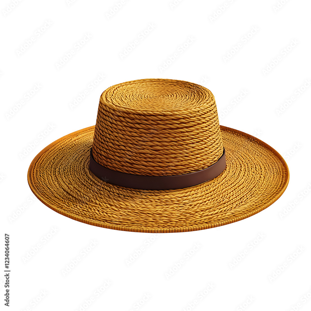 Stylish straw hat beachside fashion accessory summer vibes close-up relaxation concept