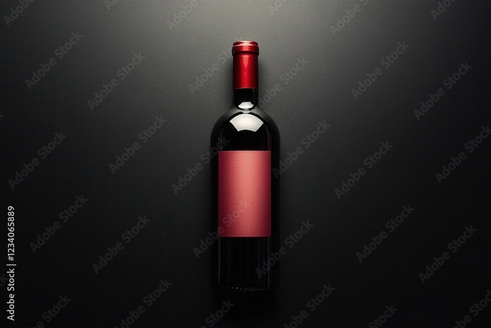 Elegant red wine bottle on a dark surface Elegant red wine bottle on a dark surface