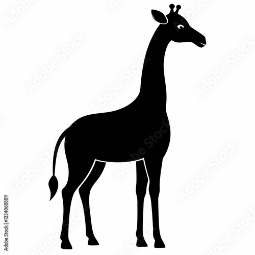 Elegant Giraffe Silhouette - Vector Art Illustration