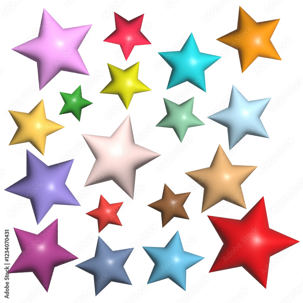 Fototapeta premium Colorful stars background on white background