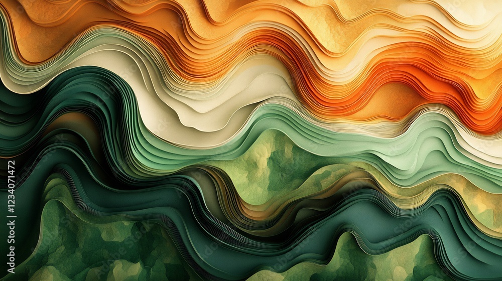 Fototapeta premium Abstract Warm Hues Flowing Dynamically. AI Generated