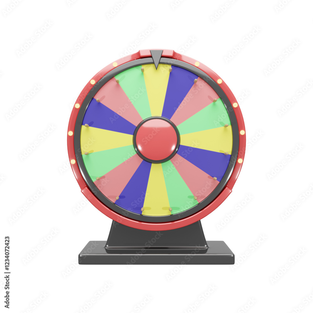 Front Views 3d Rendered Illustration of a Colorful Wheel Fortune Front Views 3d Rendered Illustration of a Colorful Wheel Fortune